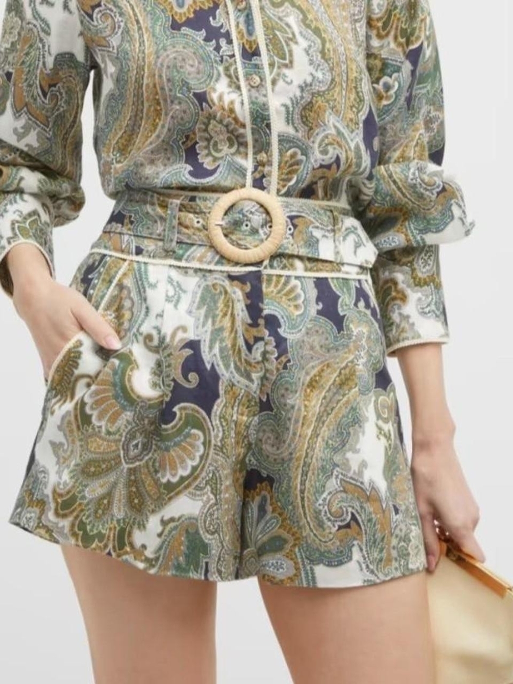 Veronica Beard Hobbes paisley print linen shorts size 6